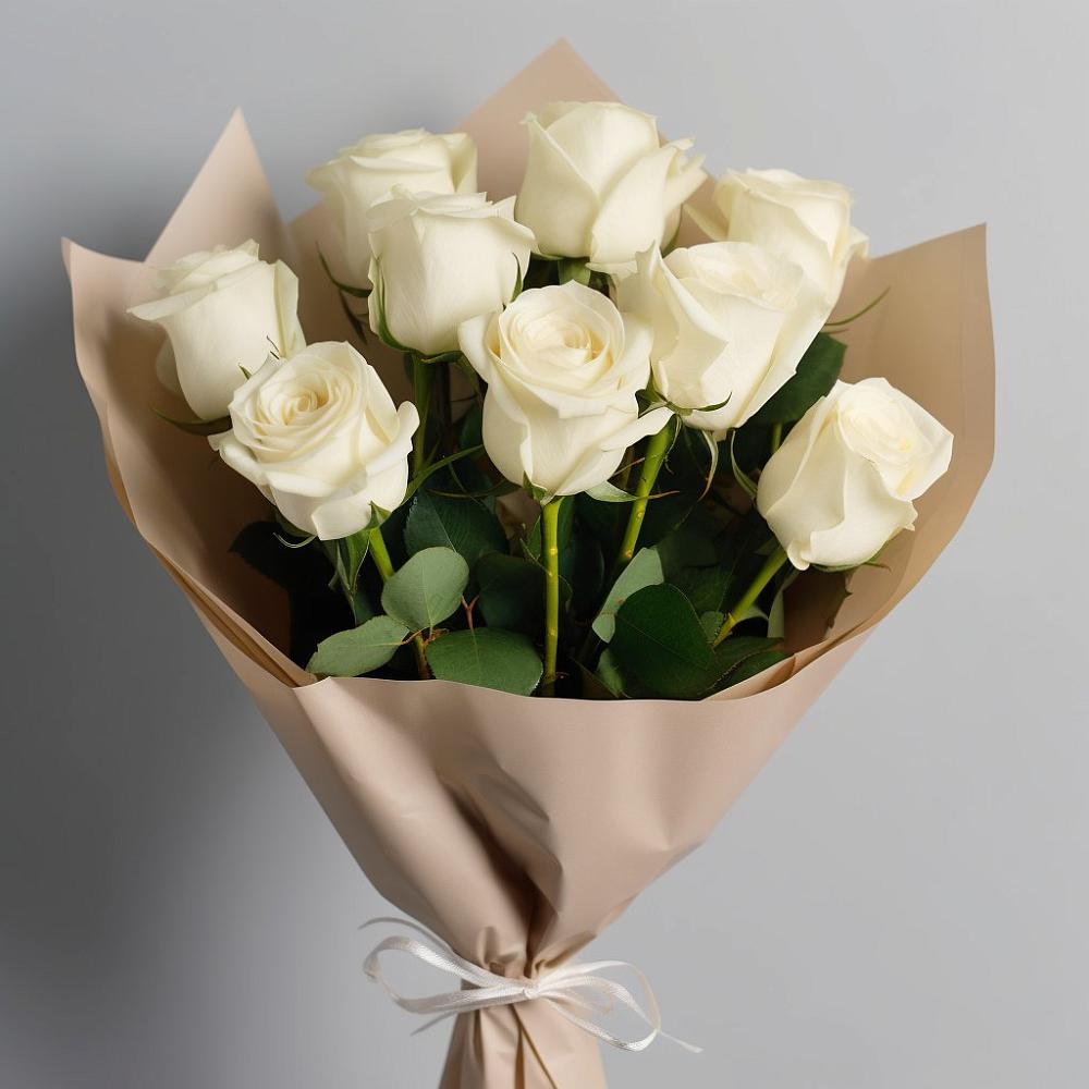 Букет 9 Белых роз Эдлесс Лав в Симферополе