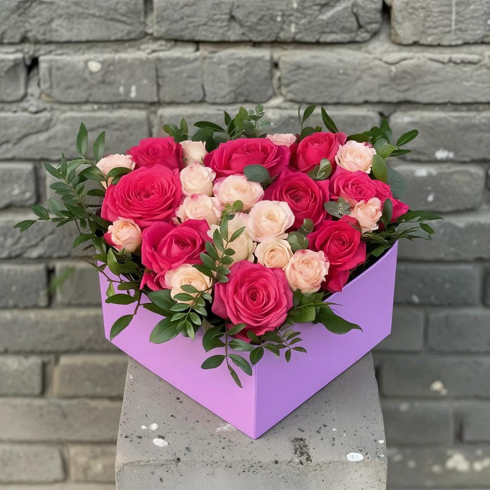 Цветочная композиция из Розы в коробке в Симферополе