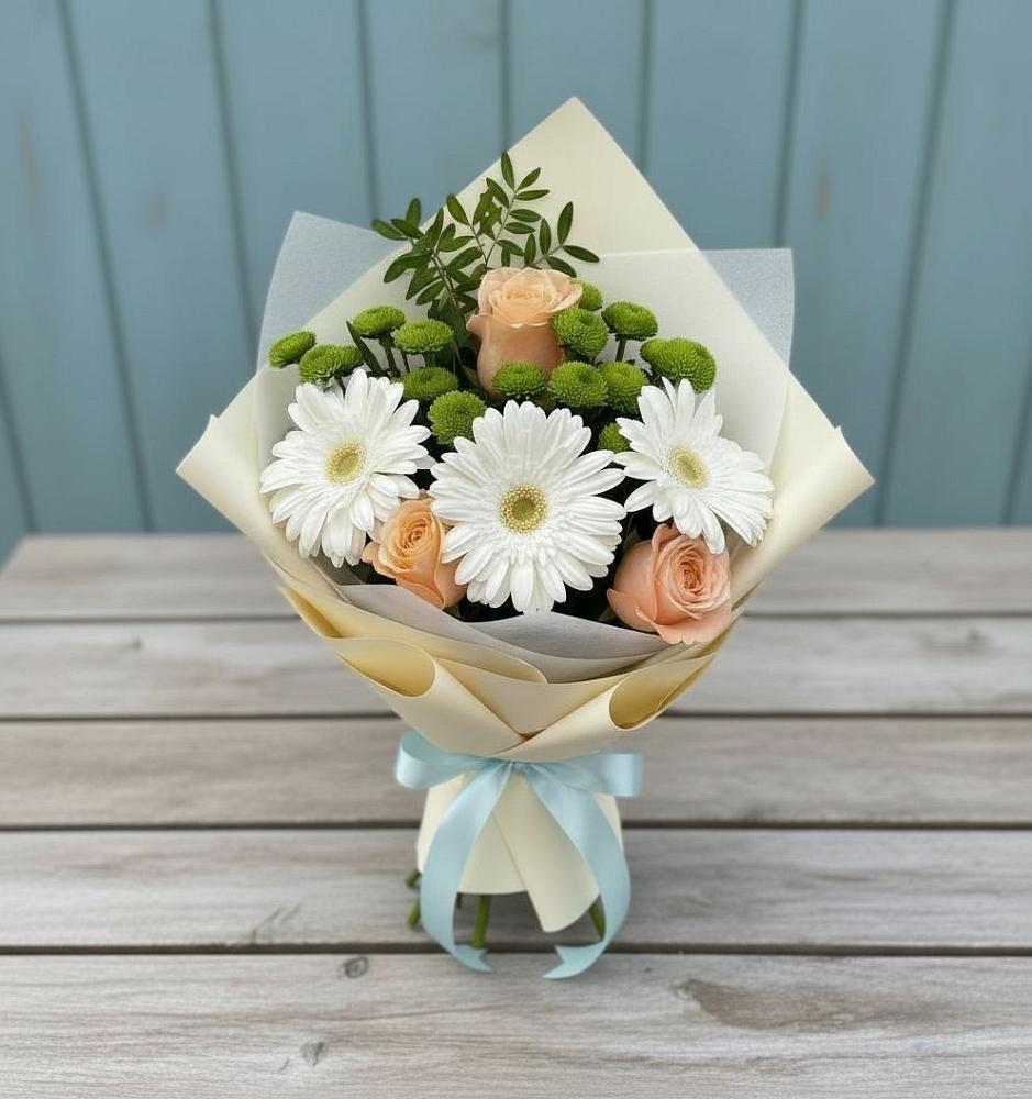 Букет цветов из: Герберы, Розы и Хризантемы в Симферополе