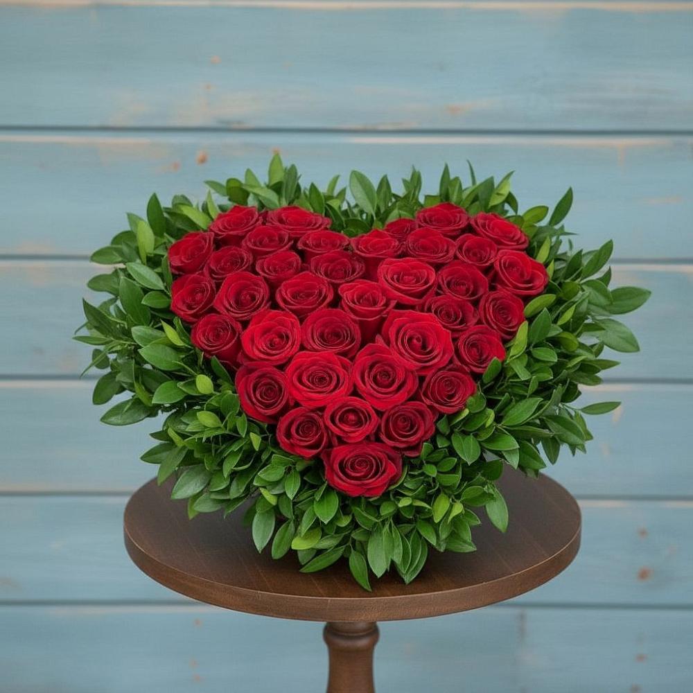 Цветочная композиция из Розы в виде сердца в Симферополе