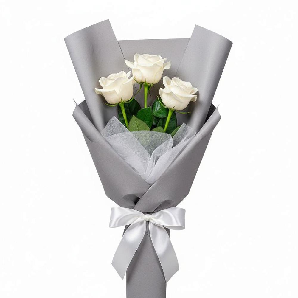 Букет 3 белые розы в Симферополе