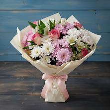 Букет цветов из:  Хризантемы, Альстромерии и Розы в Симферополе